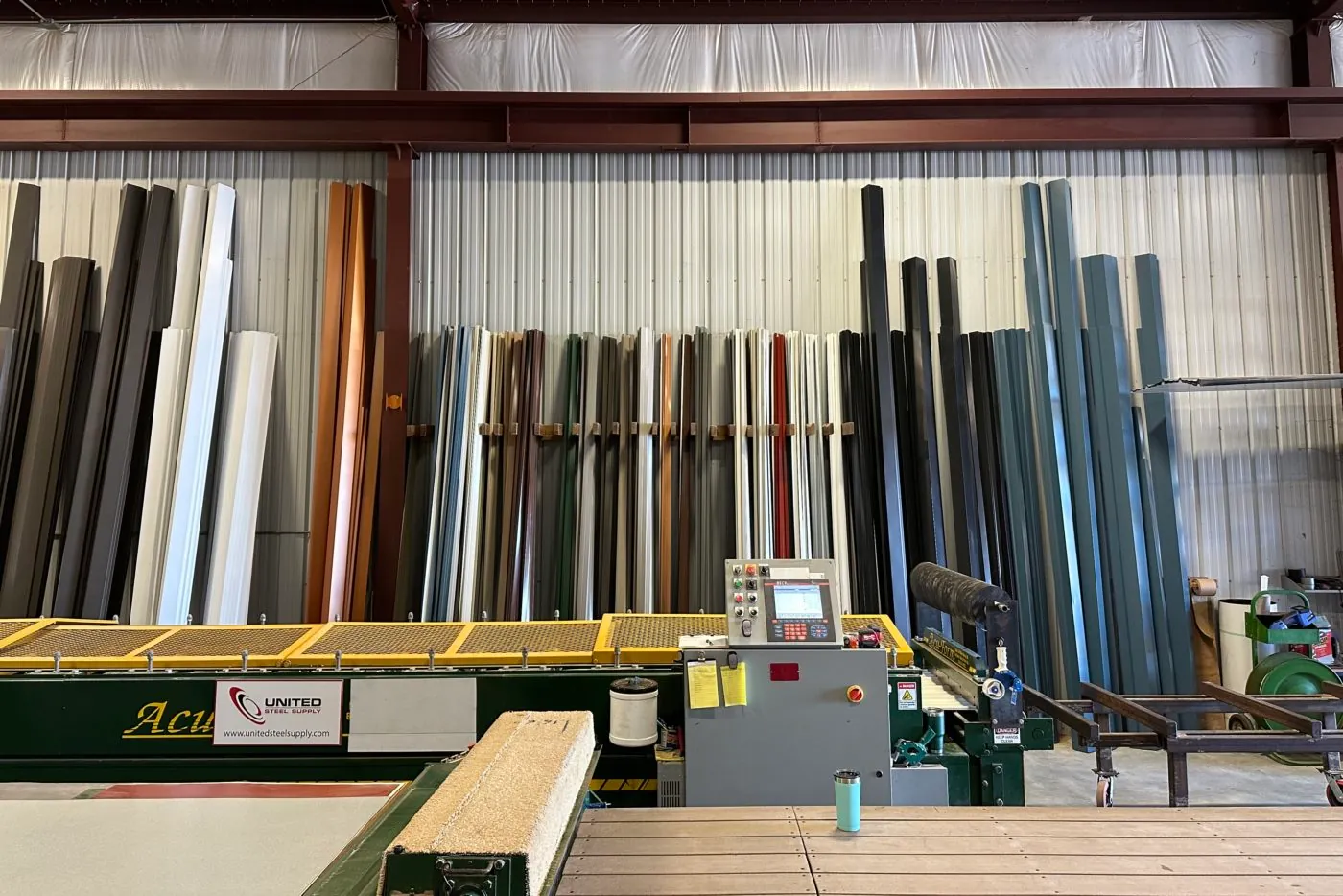 Metal trim — rolls of custom-pressed trim in multiple colors